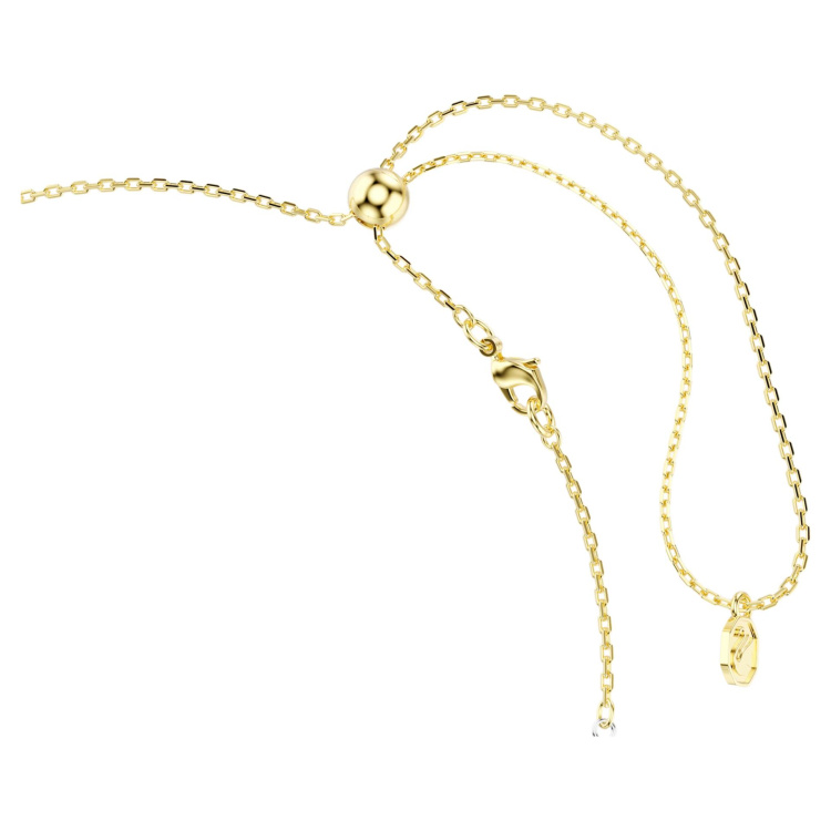 Hyperbola Y necklace Round cut, Knot, White, Mixed metal finish